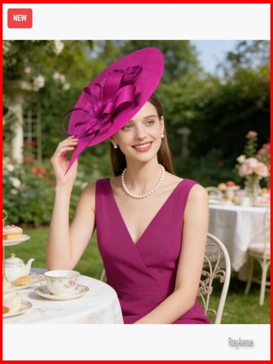 Linen Fascinator Hat for Derby Wedding Church Tea Party Vintage Style main image 4